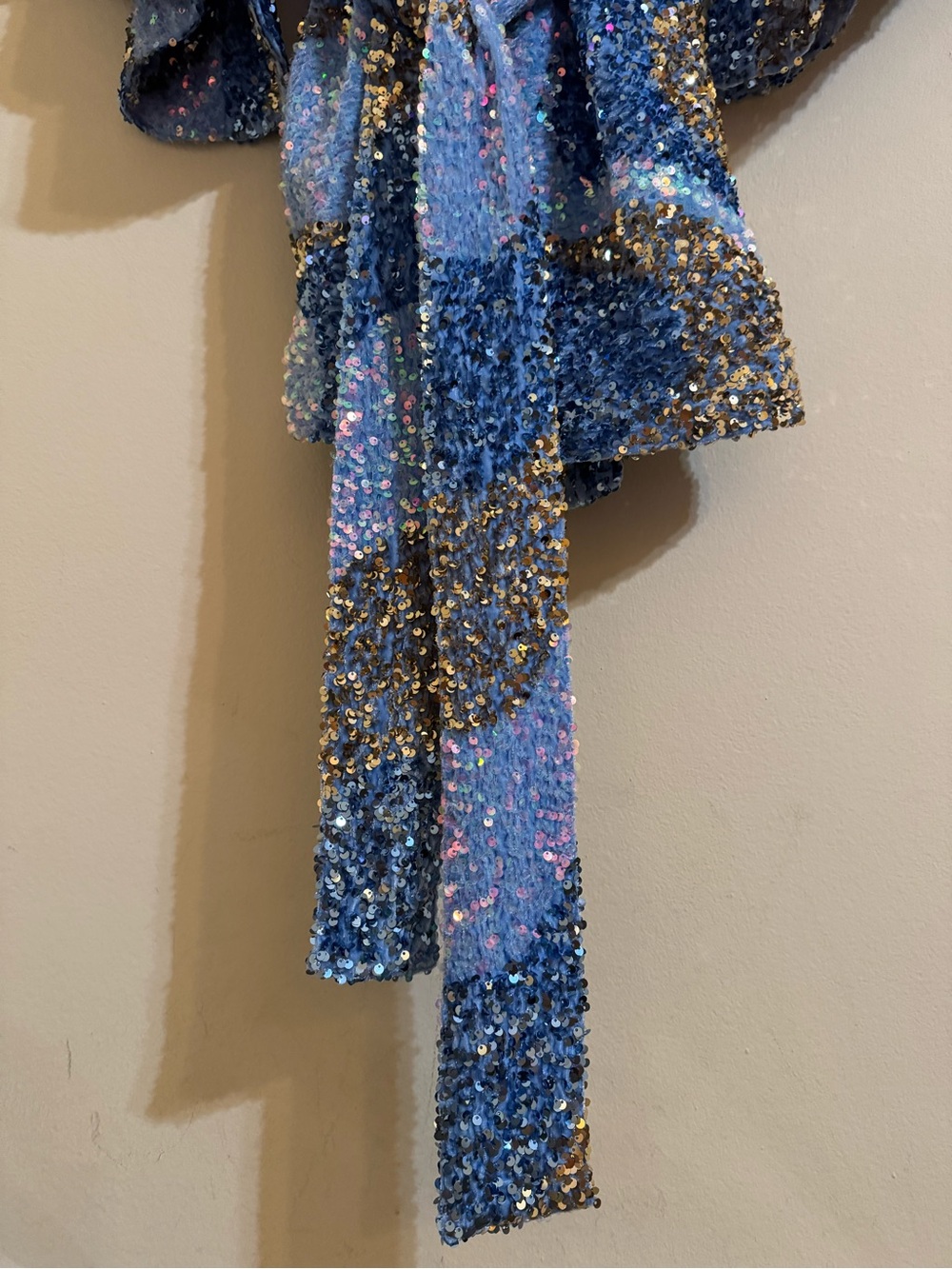 La Vie Style House New Sequin Mini Wrap Dress Blue Velvet One Size - Picture 2 of 7